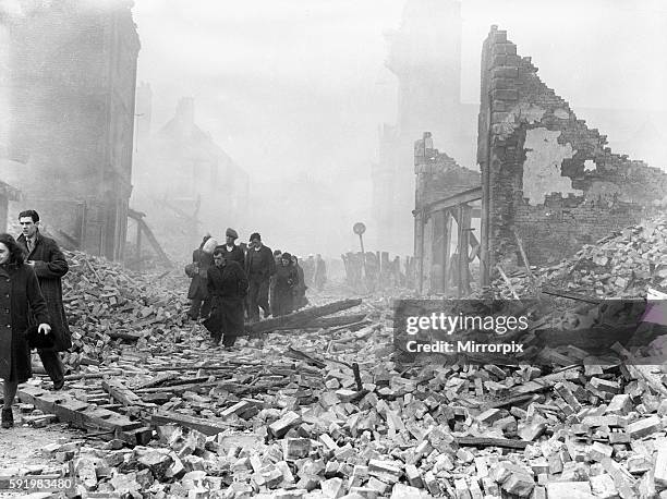 During the raid 4,330 homes were destroyed also three-quarters of the city's factories were damaged along with the city's tram system, with tram...