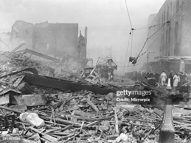 During the raid 4,330 homes were destroyed also three-quarters of the city's factories were damaged along with the city's tram system, with tram...