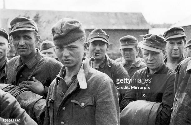 German prisoners of war captured during the Second World War, circa 1945.