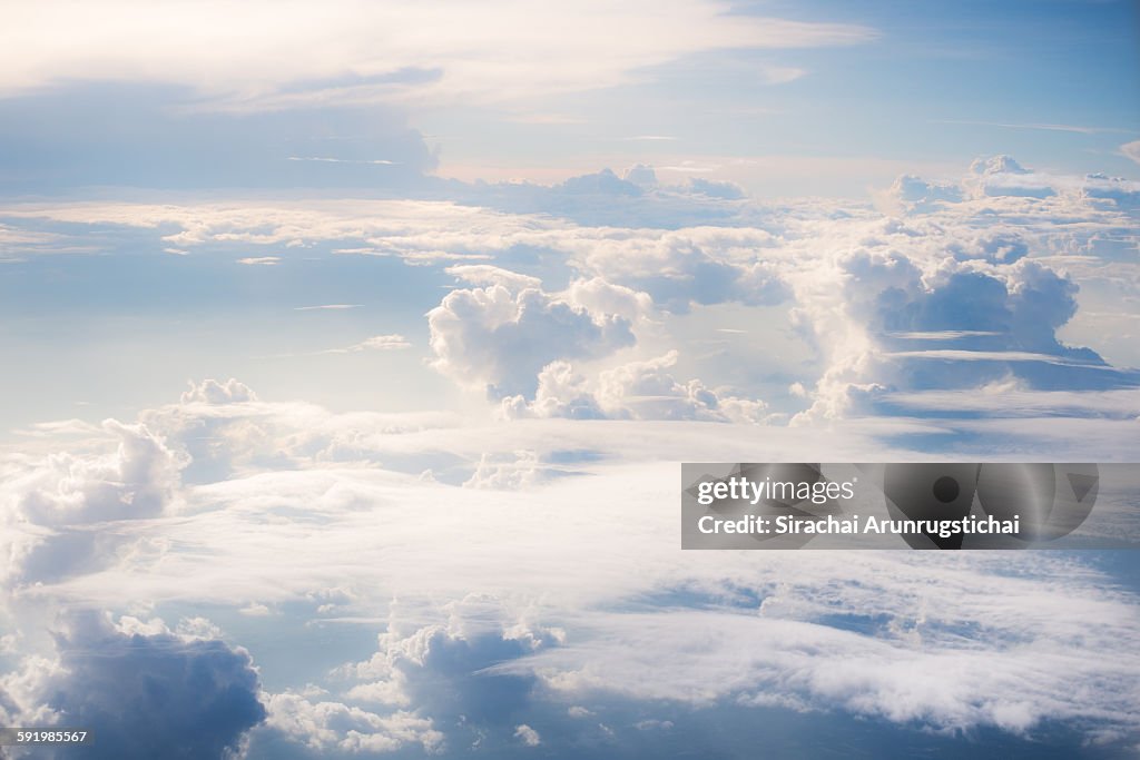 Heavenly scene above cloud level