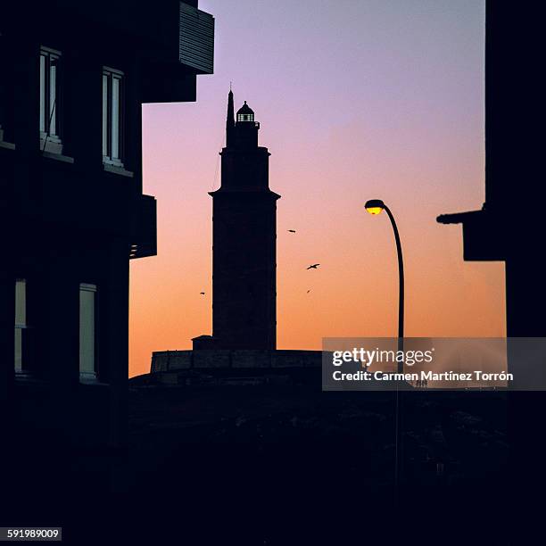 "hercules tower in la coruña, galicia (spain)" - herkules film 2014 stock-fotos und bilder