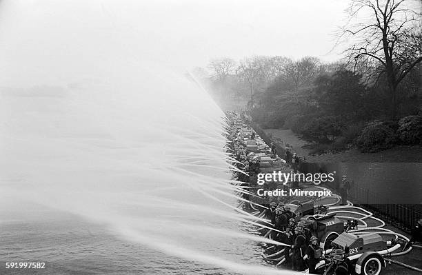 London Fire Service show at The Serpentine, Hyde Park. 21st February 1941