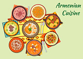 Rich and flavorful dishes of armenian cuisine icon