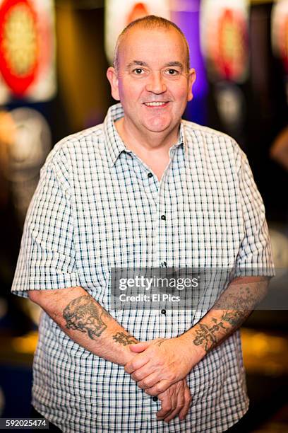 Phil "The Power" Taylor poses for a portrait during the launch of the The World Series of Darts returns to Sydney in the 2016 Ladbrokes Sydney Darts...