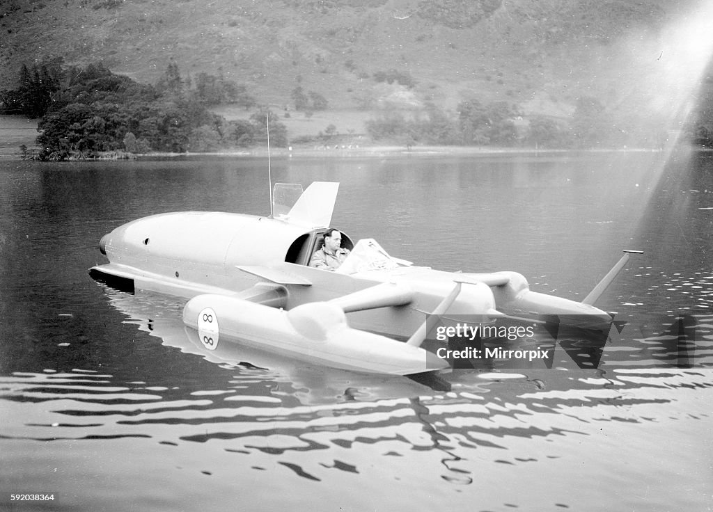 Water Speed Donald Campbell breaks the Water Speed Record in Bluebird K7 on... News ...