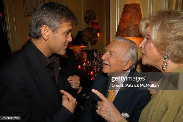 George Clooney, Walter Cronkite and Joanna Simon attend Walter Cronkite Hosts a Private Screening of Warner Independent Pictures' "Good Night, And...