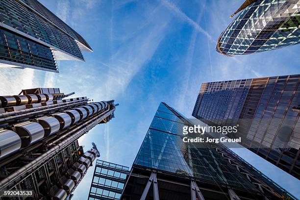 city of london skyscrapers - skyscraper stock pictures, royalty-free photos & images
