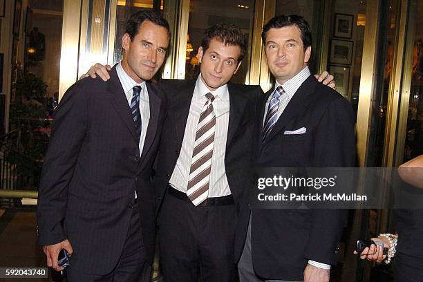 Kevin O'Malley, Peter Cincotti and Georges Stefanovic attend BERGDORF GOODMAN and ESQUIRE Magazine host the Launch of the new ERMENEGILDO ZEGNA with...