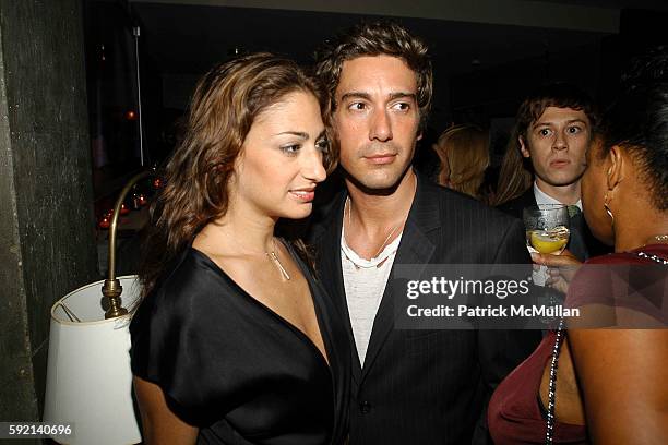 Francesca Picasso and David Muir attend Zac Posen Spring/Summer 2006 After Party, Hosted by Jaguar at The Penthouse Lofts at The Soho Grand on...