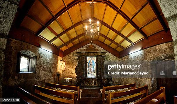 chapel interior fort santiago - manila intramuros, philippines - fort santiago manila stock pictures, royalty-free photos & images