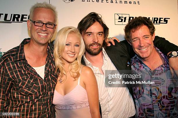 George Gray, ?, ? and Barry Williams attend 51 Pictures and Mindless Entertainment present the World Premiere of 'My Fair Brady' at Cinespace on...