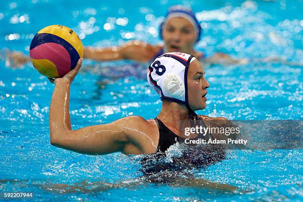 Kiley Neushul of United States in action during the Women's Water Polo Gold Medal Classification match between the United States and Italy on Day 14...