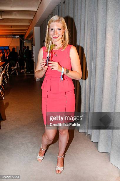 Amorelie founder Lea-Sophie Cramer attends the Amorelie Wonderland dinner party at their new headquarter on August 19, 2016 in Berlin, Germany.