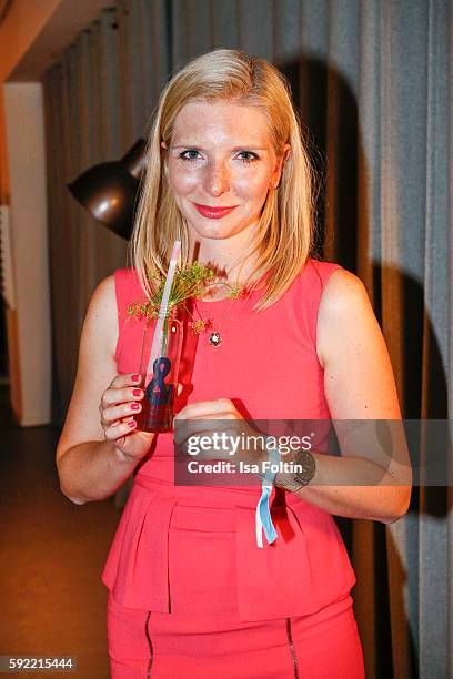 Amorelie founder Lea-Sophie Cramer attends the Amorelie Wonderland dinner party at their new headquarter on August 19, 2016 in Berlin, Germany.