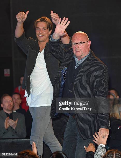 Lewis Bloor and James Whale become the 5th and 6th housemates evicted from Celebrity Big Brother 2016 at Elstree Studios on August 19, 2016 in...