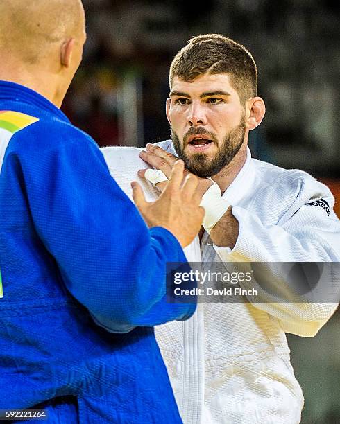 World number one, Cyrille Maret of France , defeated former world champion, Henk Grol of the Netherlands as he advanced to the u100kg semi-final...
