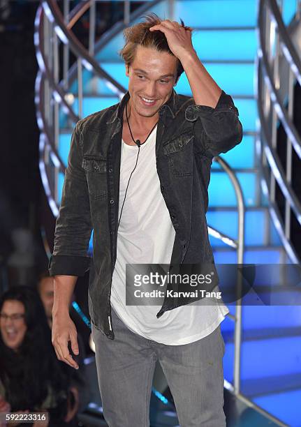 Lewis Bloor becomes the 5th housemate evicted from Celebrity Big Brother 2016 at Elstree Studios on August 19, 2016 in Borehamwood, England.