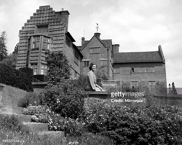 Mrs Mary Soames, the daughter of the late Sir Winston Churchill, in the rear garden of Chartwell House, overlooking the orchard. 20th May, 1966.