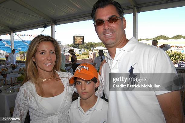 Monique Silberman, Matthew Silberman and Adam Silberman attend David Yurman Grand Prix Summer Luncheon at Grand Prix Tent on September 4, 2005 in...