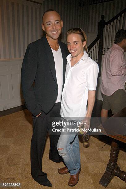 Carlos Davis and Kyle Howard attend Frances Hayward Hosts The Friends of Amigo Foundation and The Humane Society at Grey Gardens on September 4, 2005...