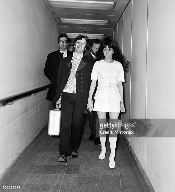 Ringo Starr and wife Maureen Starkey, on their way to Nice, to attend the 21st Cannes Film Festival in France, pictured at London Heathrow Airport,...