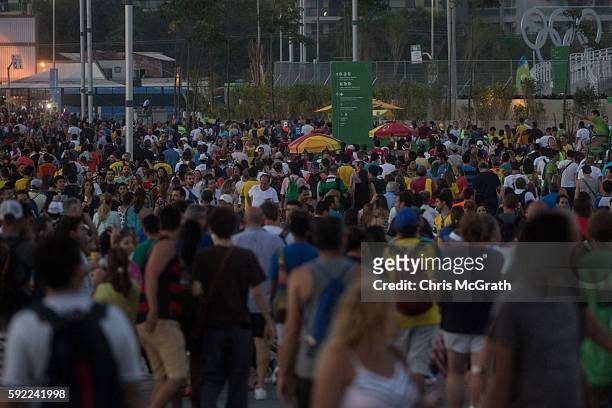 Crowds are seen within Olympic Park on Day 15 of the Rio 2016 Olympic Games on August 19, 2016 in Rio de Janeiro, Brazil. The Rio 2016 Olympic Games...