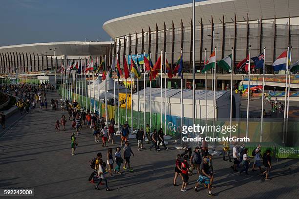 Crowds are seen within Olympic Park on Day 15 of the Rio 2016 Olympic Games on August 19, 2016 in Rio de Janeiro, Brazil. The Rio 2016 Olympic Games...