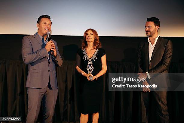 Mark Burnett, Roma Downey and Jack Huston attend the Chicago Screening of the Paramount Pictures and Metro-Goldwyn-Mayer Pictures title "Ben-Hur" on...