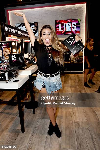 Top Beauty Influencer Adelaine Morin @adelainemorin shops instore before kicking off her Influencer Meet & Greet with fans during the NYX...
