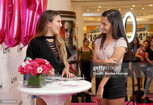 Guests attend the NYX Professional Makeup Store Glendale Galleria Influencer Meet & Greet with Top Beauty Influencer Adelaine Morin @adelainemorin at...