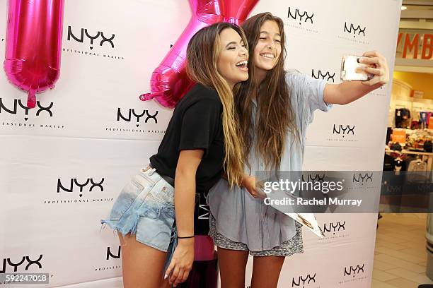 Guests attend the NYX Professional Makeup Store Glendale Galleria Influencer Meet & Greet with Top Beauty Influencer Adelaine Morin @adelainemorin at...