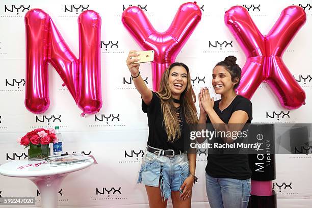 Guests attend the NYX Professional Makeup Store Glendale Galleria Influencer Meet & Greet with Top Beauty Influencer Adelaine Morin @adelainemorin at...