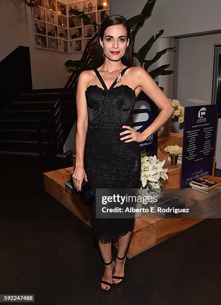 Actress Torrey DeVitto attends a cocktail reception Benefit for onePULSE Foundation at NeueHouse Hollywood on August 19, 2016 in Los Angeles,...