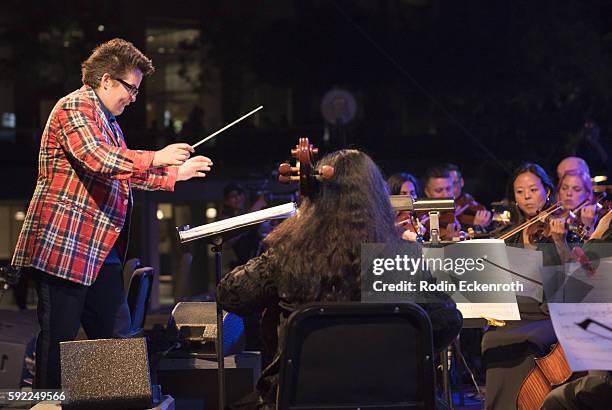 Conductor Nora Kroll-Rosenbaum attends The Women Who Score: Soundtracks Live in Concert at Grand Performances on August 19, 2016 in Los Angeles,...