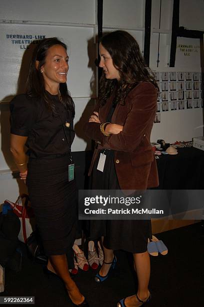 Gretchen Gunlocke and Patricia Herrera Lansing attend Carolina Herrera Spring 2006 Fashion Show at The Plaza at Bryant Park on September 12, 2005 in...