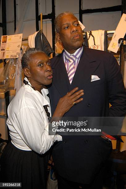 Bethann Hardison and André Leon Talley attend "Fashion For Relief" Sponsored by M.A.C Cosmetics at The Tent at Bryant Park on September 16, 2005 in...