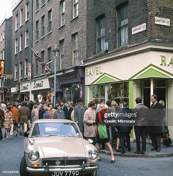 Street Scene in Carnaby Street, London. November 1968.