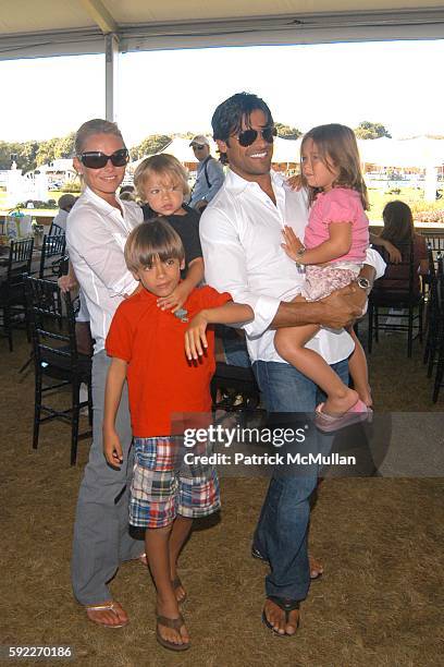 Kelly Ripa, Joaquin Antonio Consuelos, Michael Joseph Consuelos, Mark Consuelos and Lola Grace Consuelos attend Fendi Cup Jumper Competition, Hampton...