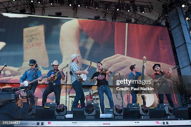 Old Crow Medicine Show performing at Farm Aid at the First Merit Bank Pavillion at Northerly Island on September 19th, 2015 in Chicago, Illinois.