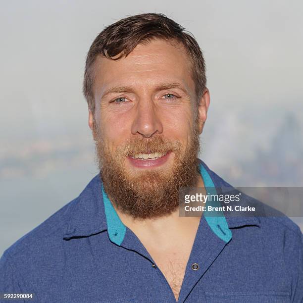 General manager of SmackDown Daniel Bryan poses for photographs during his visit to One World Observatory in advance of SummerSlam on August 20, 2016...