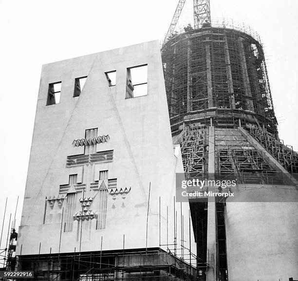 Construction of Liverpool Metropolitan Cathedral, Merseyside, 8th September 1965.