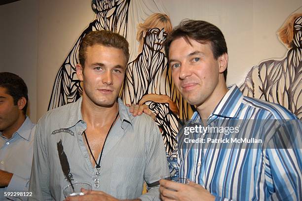 Brad Kroenig and Juan Duran attend V Magazine Presents Verwilder by Amie Dicke at Visionaire Gallery on September 10, 2005 in New York City.