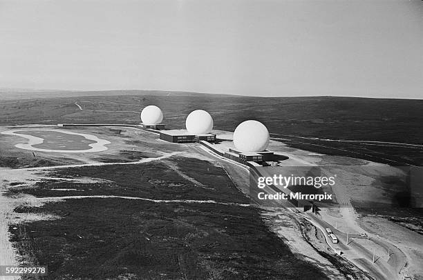 Fylingdales Royal Air Force station on Snod Hill in the North York Moors, England. A radar base and part of the United States-controlled Ballistic...