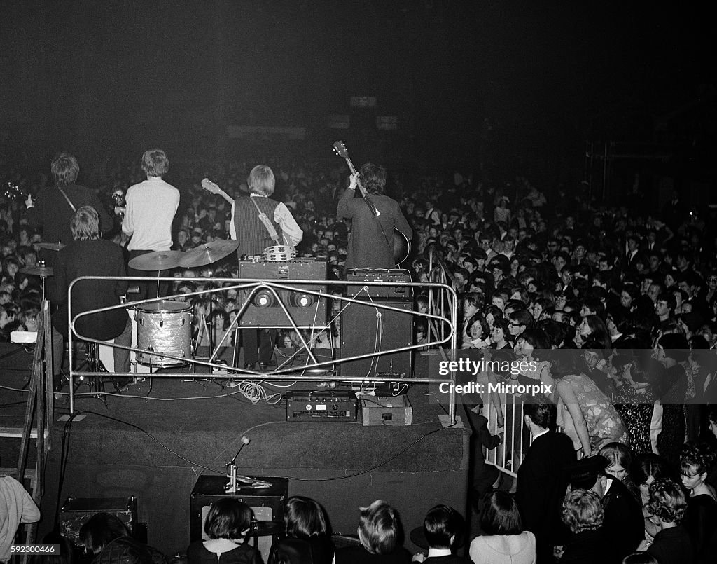 The Rolling Stones on the stage at The Royal Albert Hall for The Great Pop Prom. r-l Bill Wyman, Brian Jones, Mick Jagge