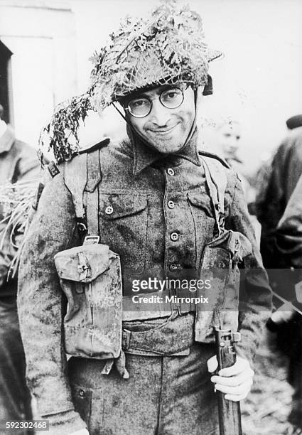 Beatles singer John Lennon dressed in army uniform for his role as Musketeer Gripweed in the Dick Lester film How I Won the War during the first part...