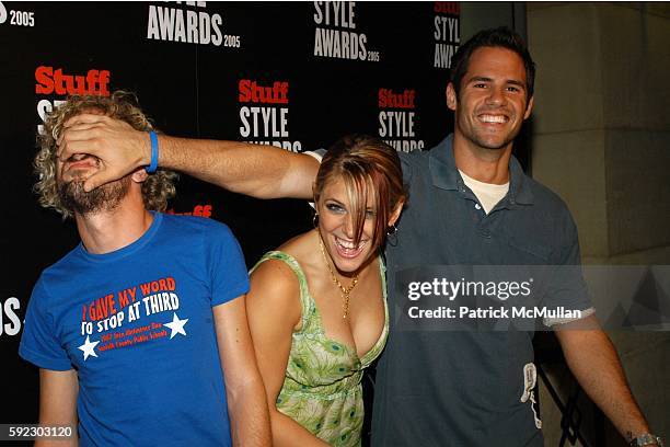 Johnny Fairplay, Jenna Lewis and Steven Hill attend The Stuff Style Awards 2005-Arrivals at Hollywood Roosevelt Hotel on September 7, 2005 in...