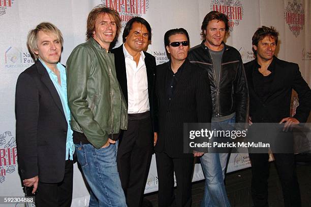 Duran Duran attends IMPERIA U.S. LAUNCH PARTY AT THE STATUE OF LIBERTY at Liberty Island on September 7, 2005 in New York City.