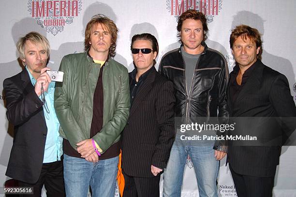 Duran Duran attends IMPERIA U.S. LAUNCH PARTY AT THE STATUE OF LIBERTY at Liberty Island on September 7, 2005 in New York City.