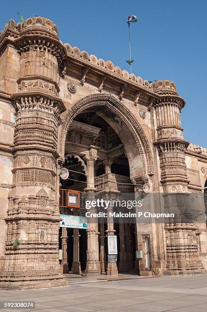 jama masjid, mosque, ahmedabad, gujarat, india - ahmedabad jama masjid mosque stock pictures, royalty-free photos & images