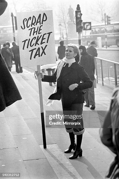 Martin's-in-the-Fields, London demonstrating for the abolition of VAT to the live performing arts - theatre, music, opera, ballet, owing to spiraling...